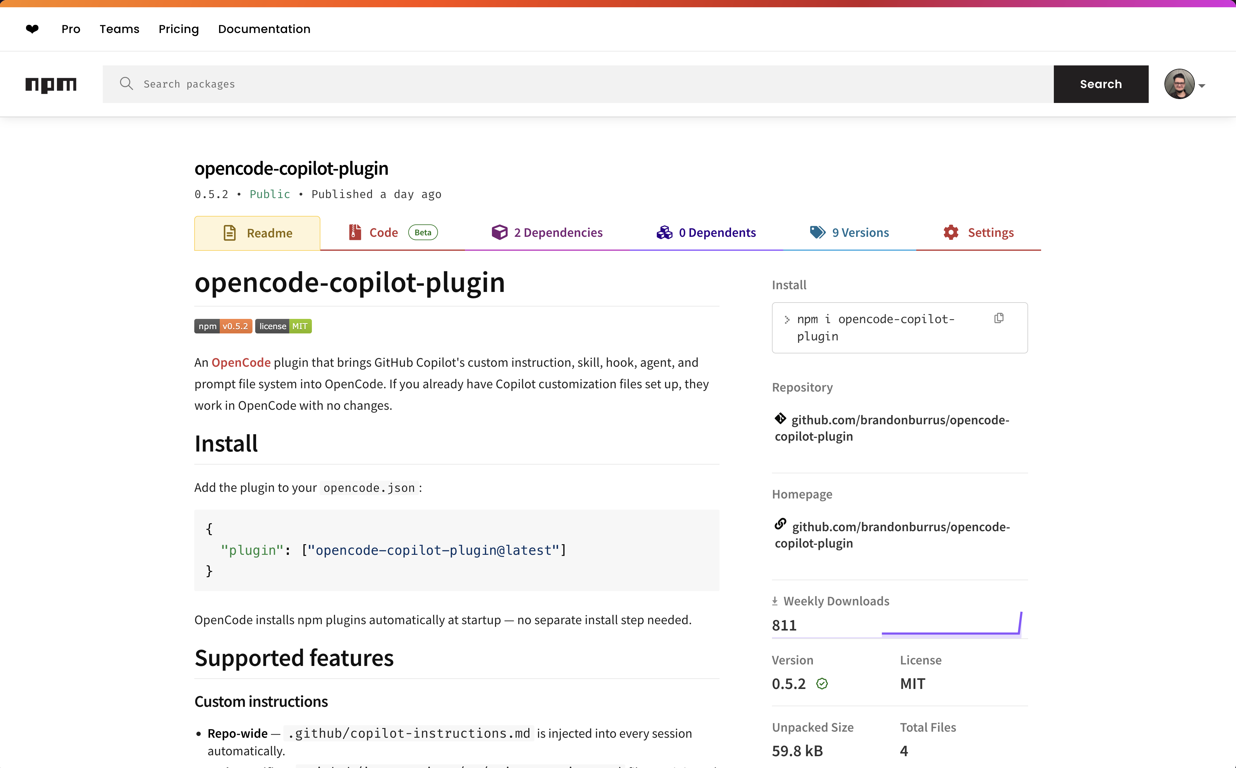 Opencode Copilot Plugin thumbnail
